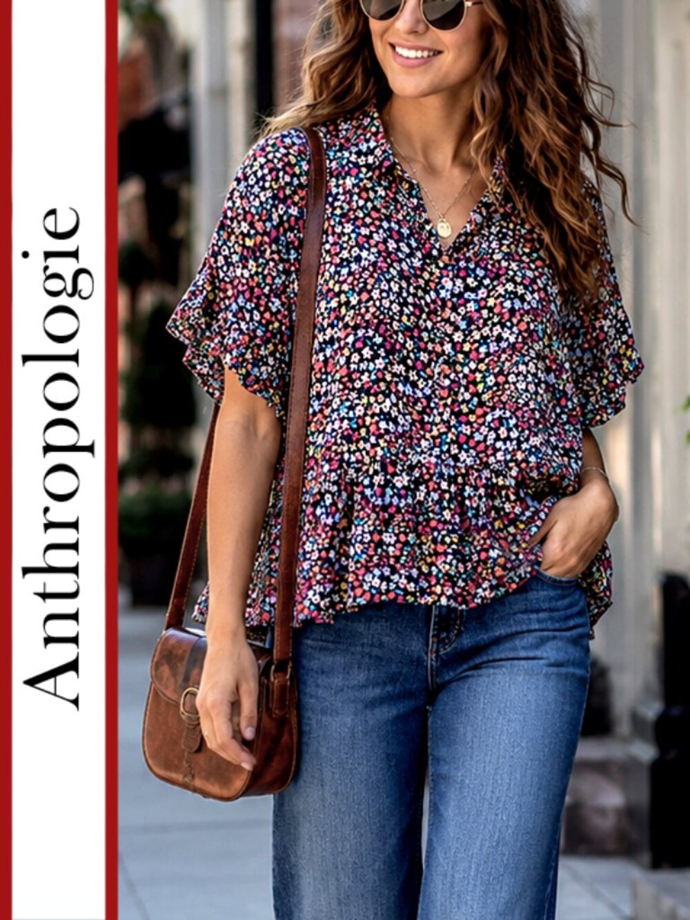 Anthropologie/Maeve 'Mallory' Floral Printed Blouse Top